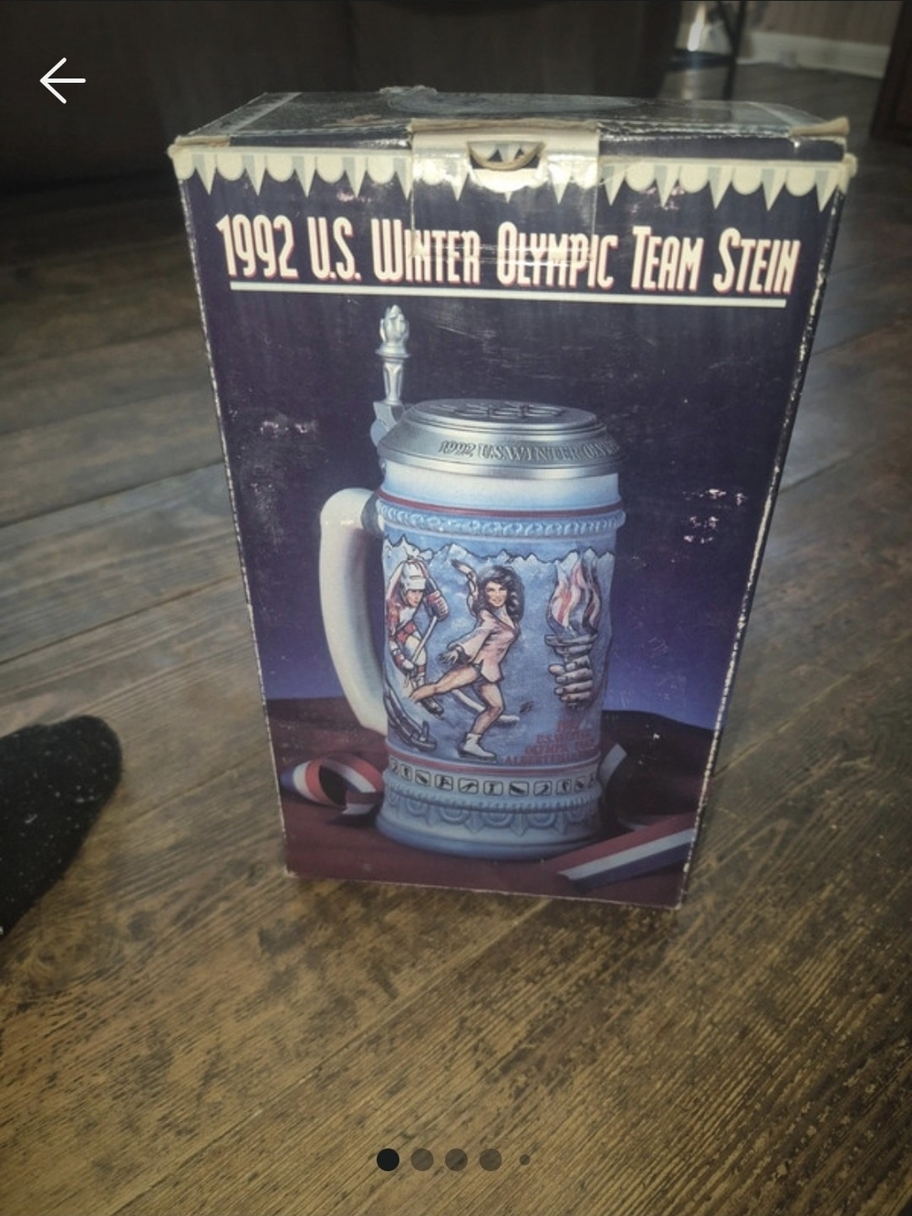 Budweiser Blue and White 1992 U.S. Winter Olympic Team Stein replica
